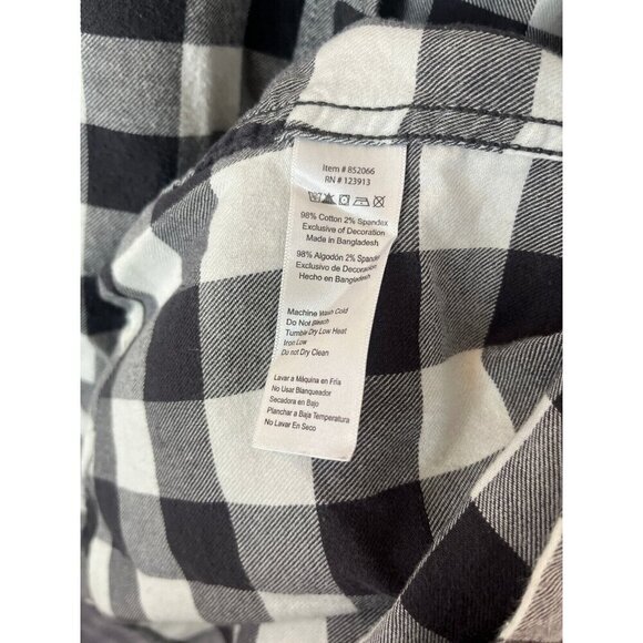 JACHS Girlfriend Shirt Womens M Bea Flannel Buffalo Check Pearl Snap Western - Picture 3 of 7